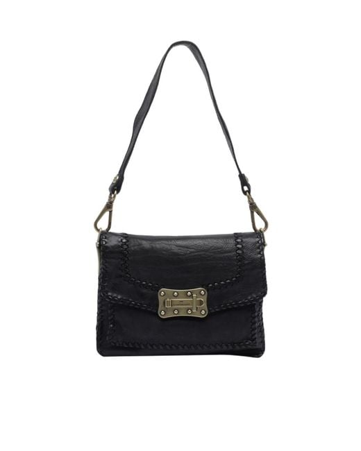 Campomaggi Black Flap Shoulder Bag