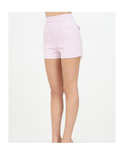 Elisabetta Franchi White Contrast Piping Crêpe Shorts