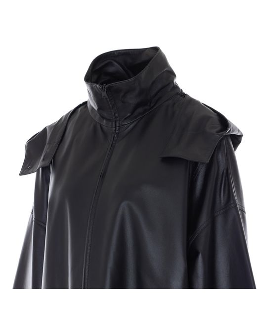 The Row Blue Cassandre Leather Coat