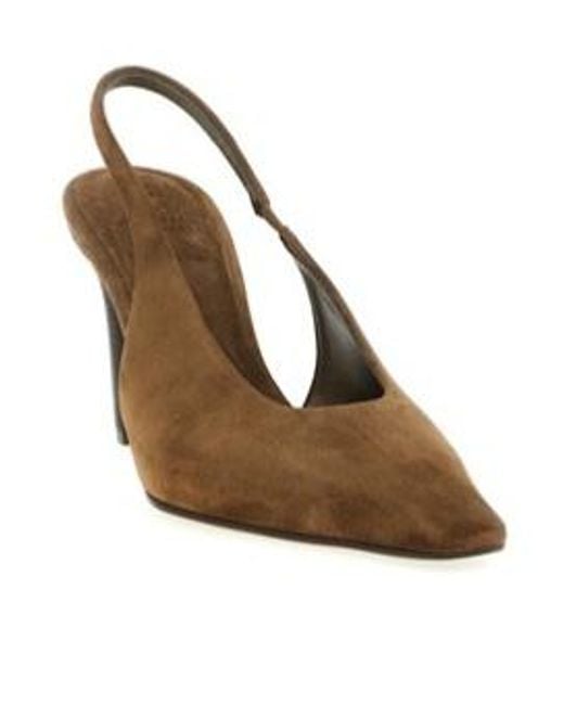 Brunello Cucinelli Brown Precious Slingback Pumps