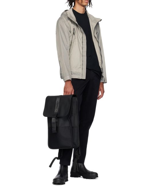 Rains Black Mini Trail Logo-Debossed Backpack for men