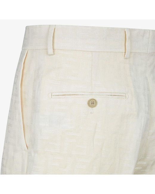 Fendi White Ff Jacquard Bermuda Shorts for men