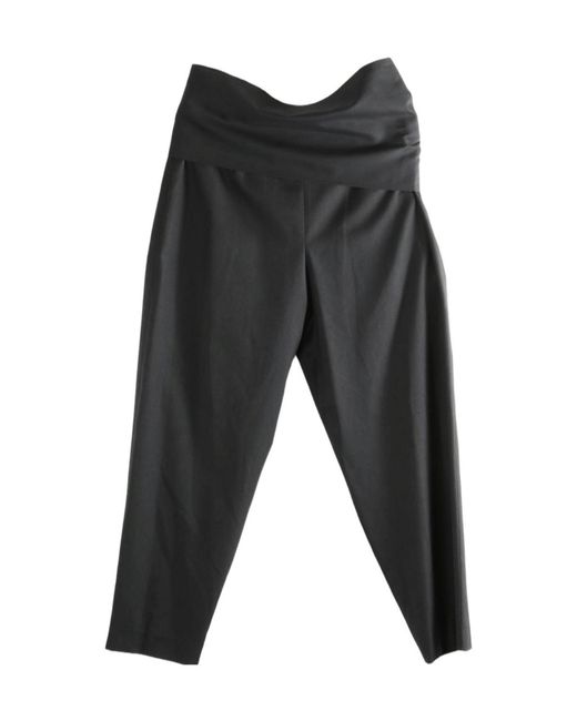 The Row Black Tie-Waist Trousers