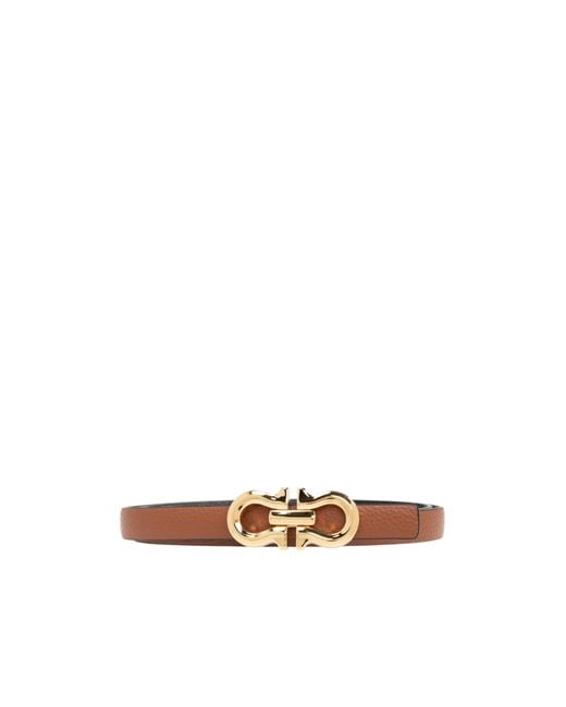 Ferragamo White Logo Double-Sided Belt
