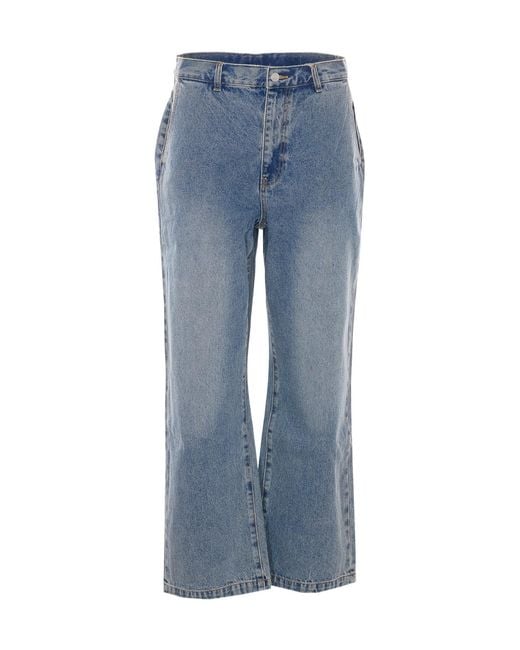 DUNST Blue Straight Wide-Leg Jeans for men
