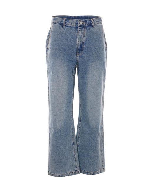 DUNST Blue Straight Wide-Leg Jeans for men