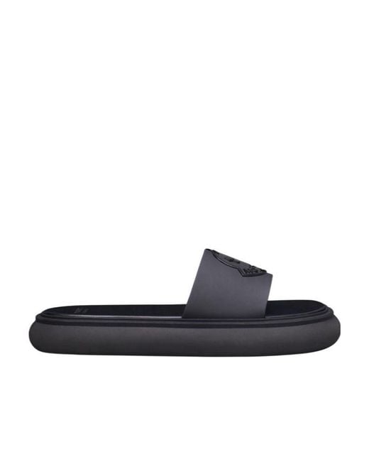 Moncler Blue Jeanne Logo-Embossed Slides