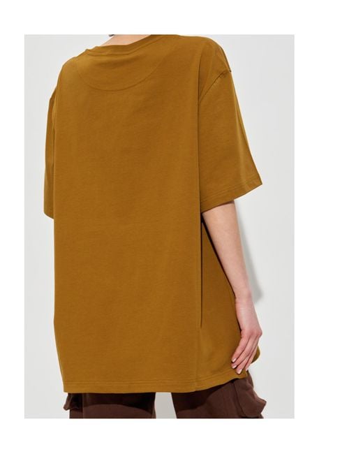 The Attico Brown The Logo Embroidered T-Shirt