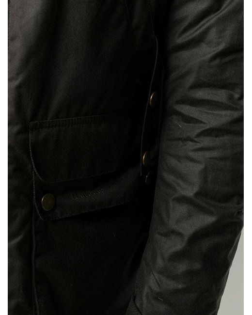 Barbour Black Hooded Button-Down Jacket for men