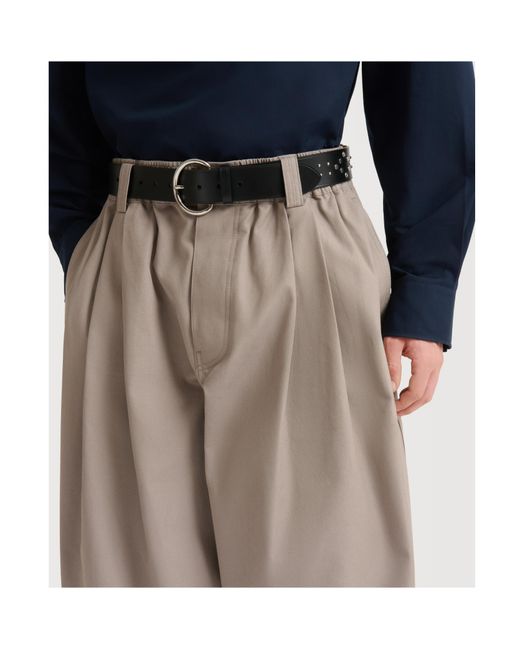 Marni Gray Canvas Pants With Pleats for men