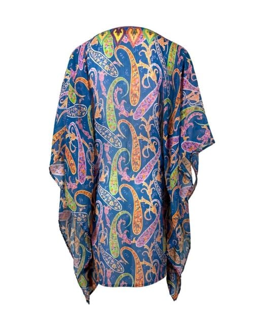Etro Blue Paisley-Print Cover-Up