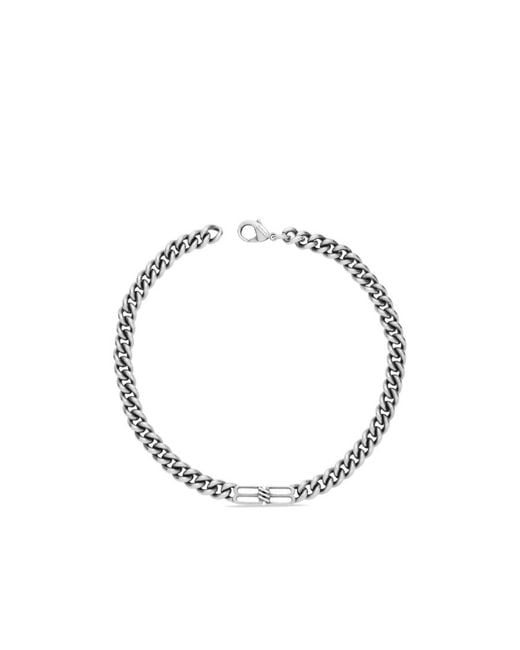 Balenciaga Metallic Bb Logo Plaque Chained Necklace for men