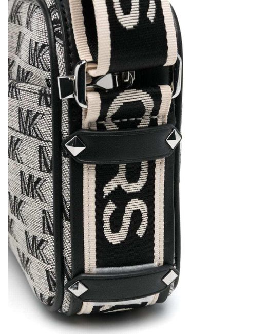 Michael Kors Black Monogram-Pattern Cross Body Bag