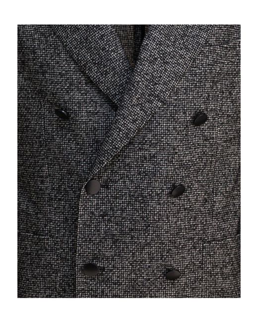 Tagliatore Black Double-Breasted Tailored Blazer for men