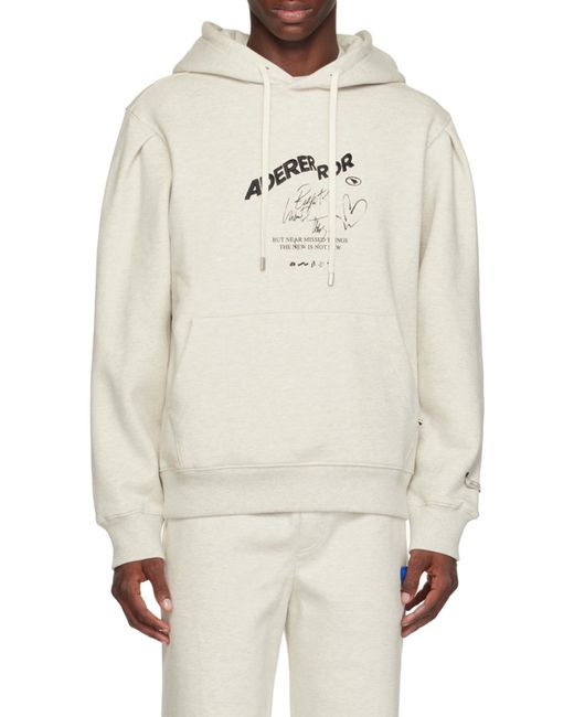 Adererror White Graphic Hoodie Sweater for men