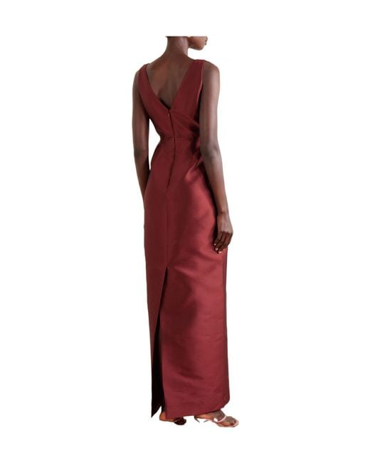 Erdem Bow-Detailed Embroidered Mikado Gown