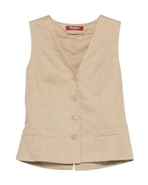 Max Mara Natural Studio Carnet V-Neck Gilet