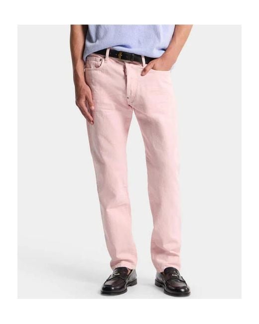 DSquared² Pink Five-Pocket Jeans for men