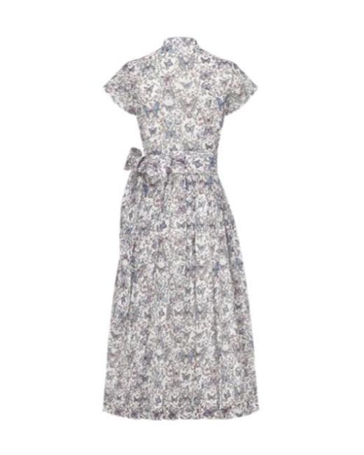 Dior Gray Mid-Length Dress With Tied Belt