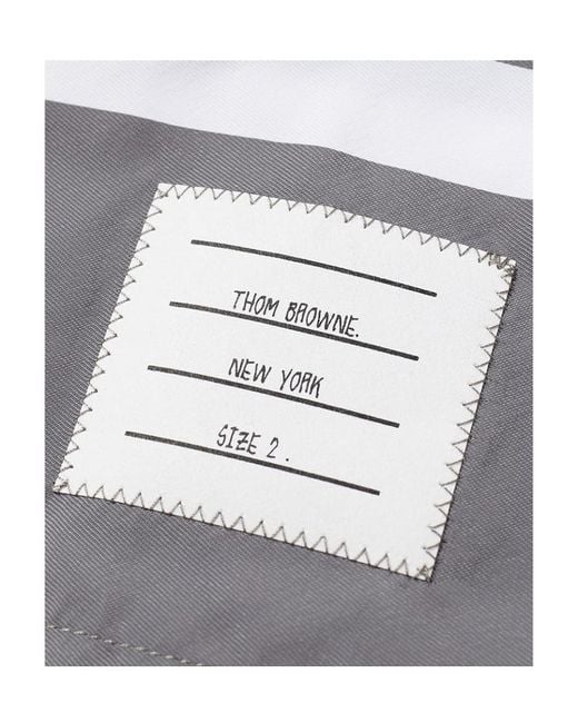 Thom Browne Gray Bar Drawstring Shorts for men