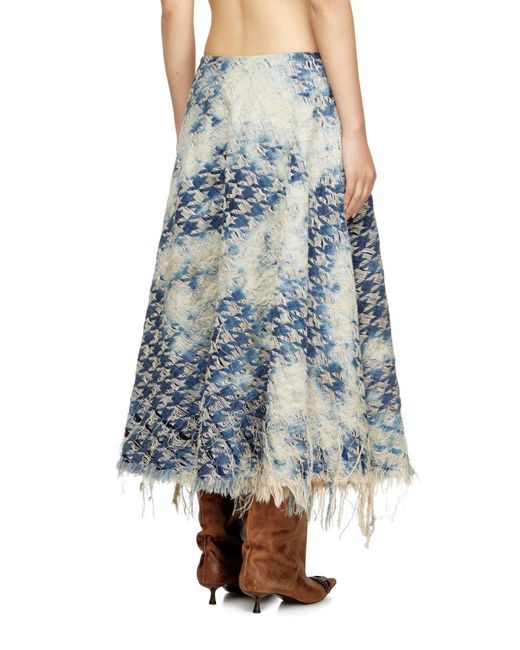 DIESEL Blue De-Annet-Fsh1 Distressed Skirt