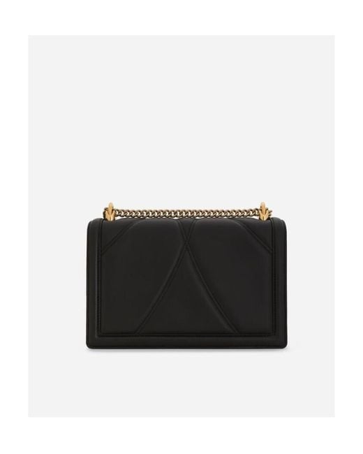 Dolce & Gabbana Black Logo Plaque Devotion Shoulder Bag