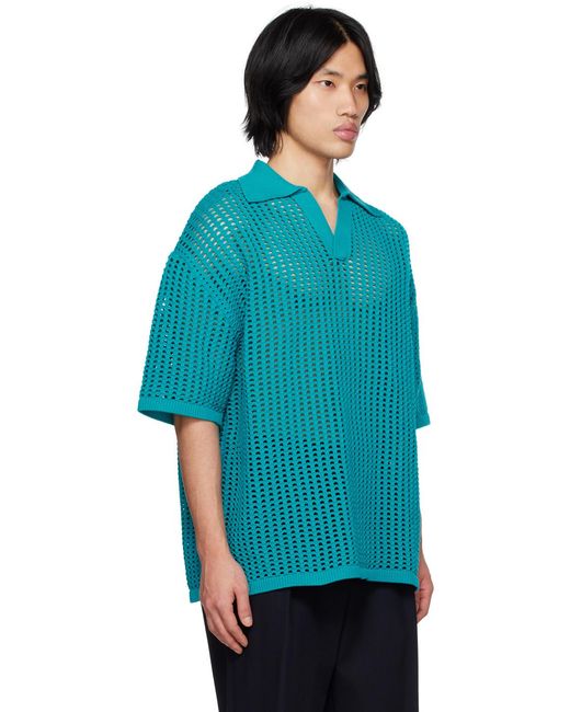 Wooyoungmi Blue Shoulder-Length Polo Shirt for men