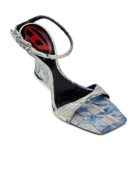 DIESEL Metallic D-Amber-Wedge Sandals