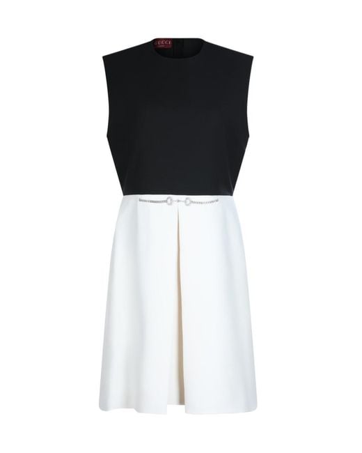 Gucci Black Horsebit Embellished Dress