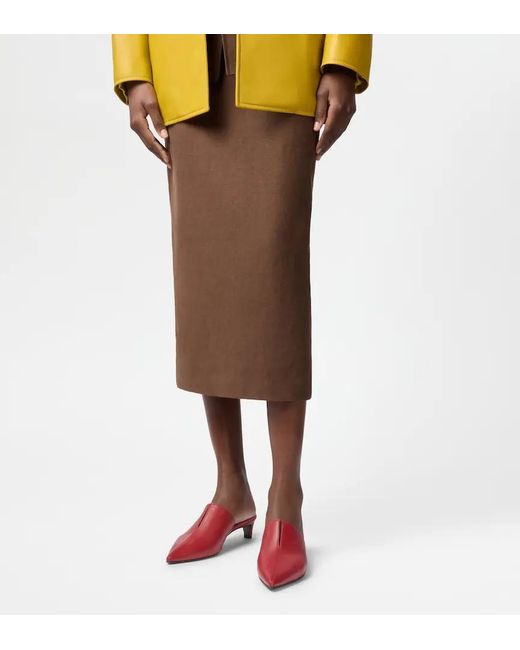 Tod's Red Pointed-Toe Mules