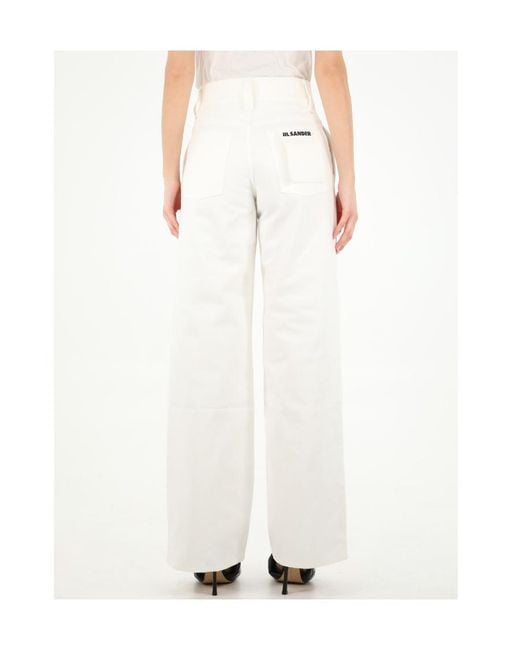 Jil Sander White Wide-Leg Denim Jeans