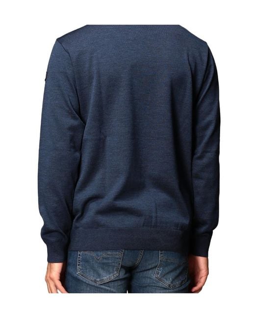 Paul & Shark Blue Round-Neck Knitted Pullover for men