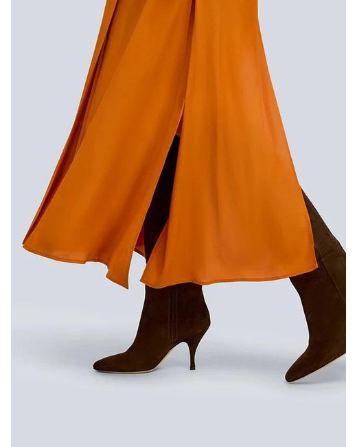Semicouture Orange Short-Sleeved Dress
