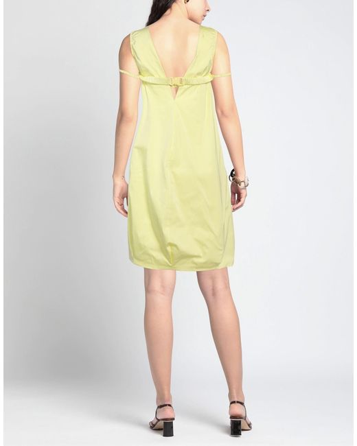Sportmax Yellow Minimalist Solid Balloon Dress