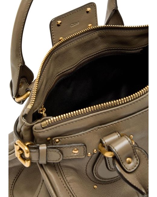 Chloé Brown Paddington Medium Grained Leather Shoulder Bag