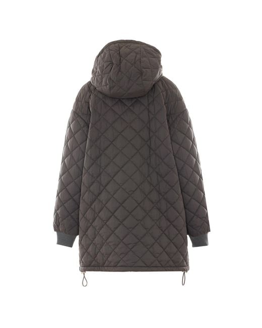 Miu Miu Gray Hooded Down Jacket