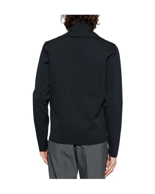 Jil Sander Blue Zipped Collar Sweatshirt for men