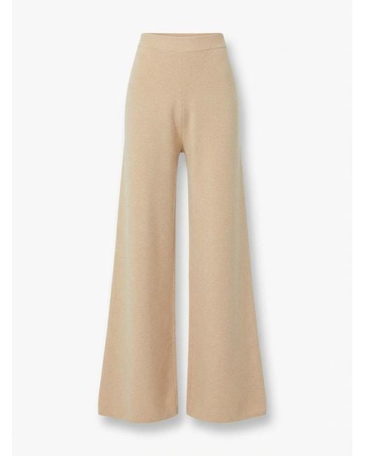 Max Mara Natural Judy Wide Leg Knitted Trousers