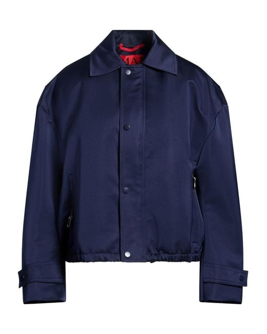 MAX&Co. Blue Simple Solid Color Coat