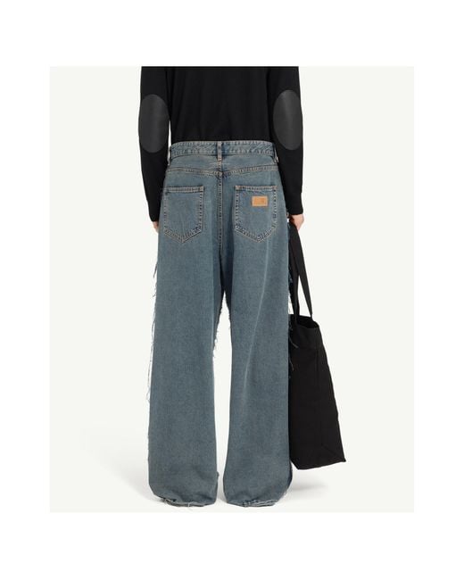 MM6 by Maison Margiela Blue Distressed Straight-Leg Jeans for men