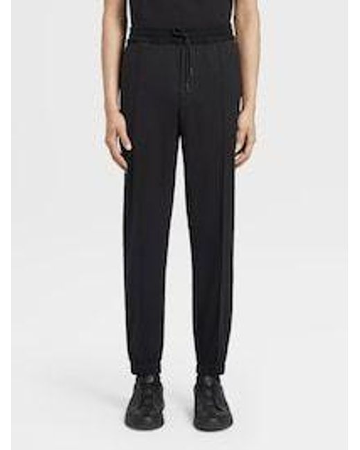 Zegna Blue High Performance Wool Joggers for men