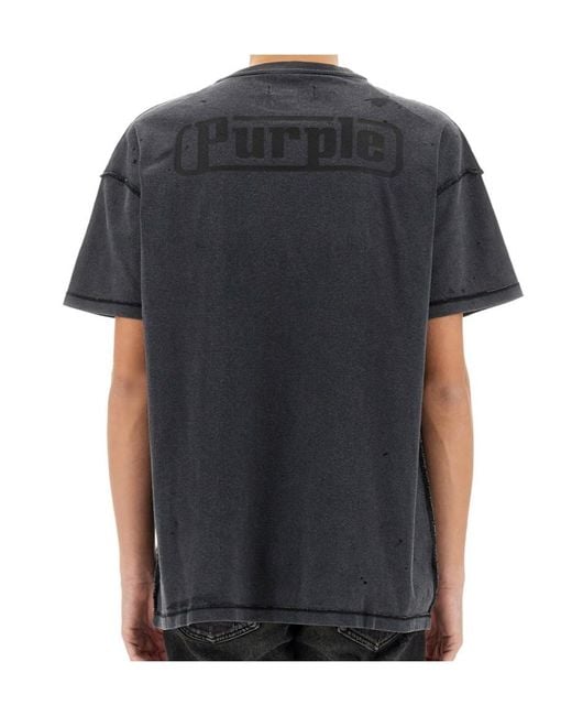 Purple Brand Black Reversed Seam T-Shirt for men