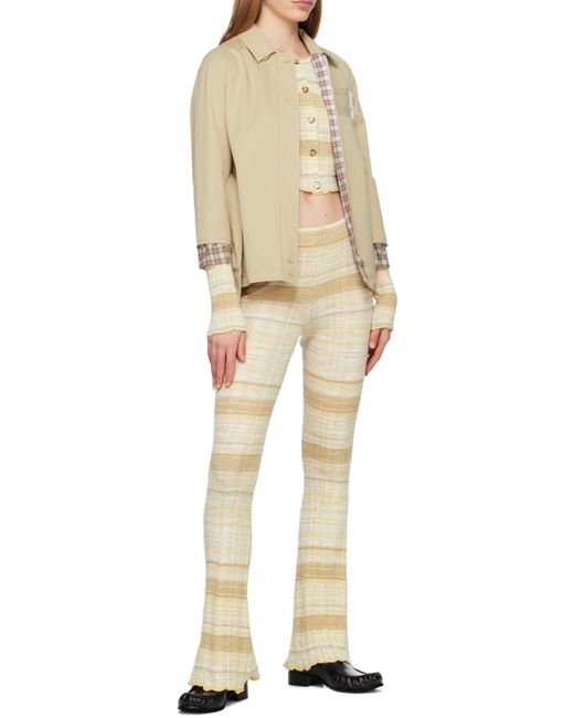 Acne Natural Striped Horn Casual Pants