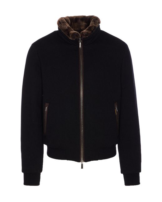 Moorer Black Bellati-Mrw Zipped Padded Jacket for men