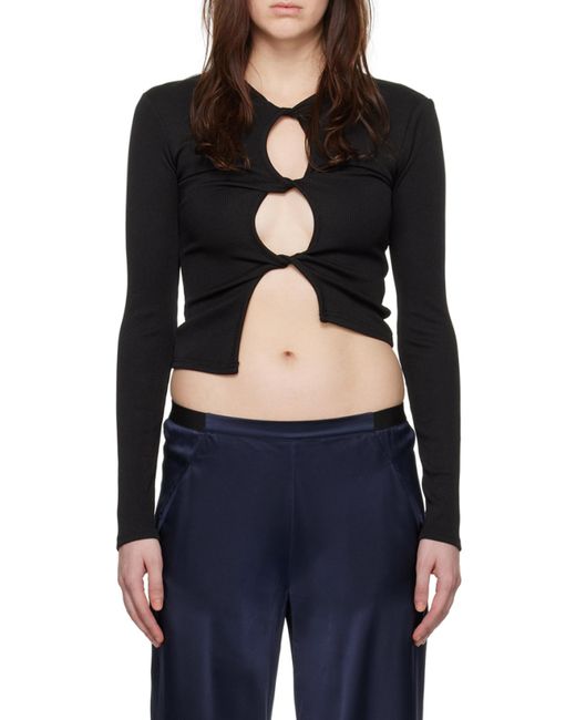 Christopher Esber Black Twisted-Effect Cut-Out Top