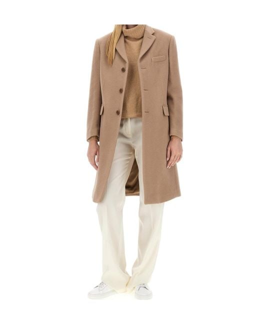 Aspesi Natural Long-Sleeved Single-Breasted Coat