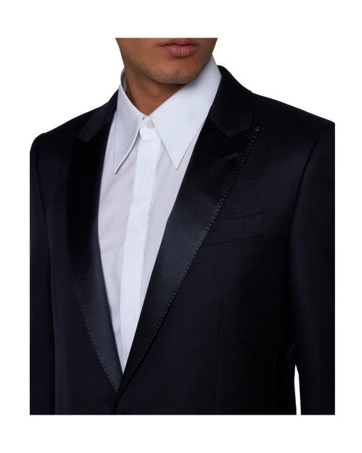 Dolce & Gabbana Blue Single-Breasted Pressed Crease Tailored Suit