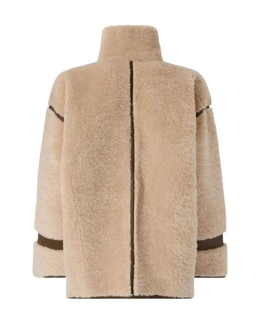 Pinko Natural Faux-Shearling Panelled Coat
