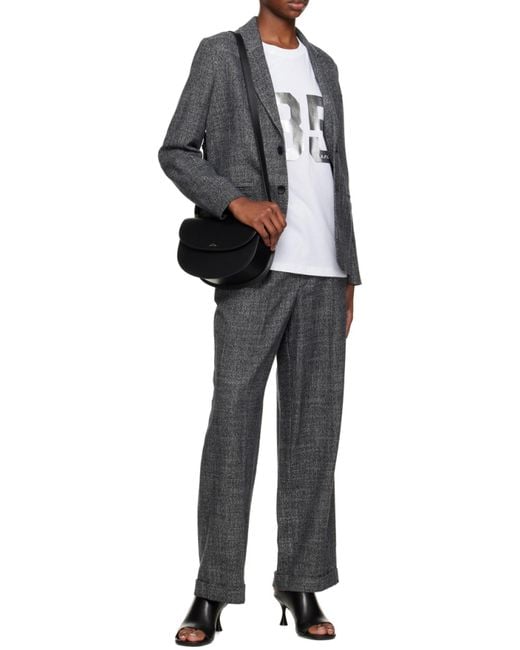 A.P.C. Gray Straight Leg Tailored Trousers