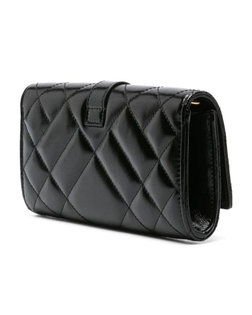Versace Black Greca Goddess Matelassé Chain-Linked Clutch Bag
